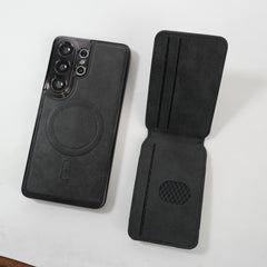 Galaxy S26 Ultra Magnetic PU Leather Wallet Case with Detachable Card Holder