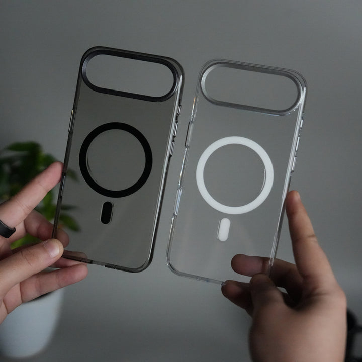 iPhone 17 Air Hard Crystal Transparent MagSafe Case | Anti-Yellow Clear Back Cover with Metal Camera Bump