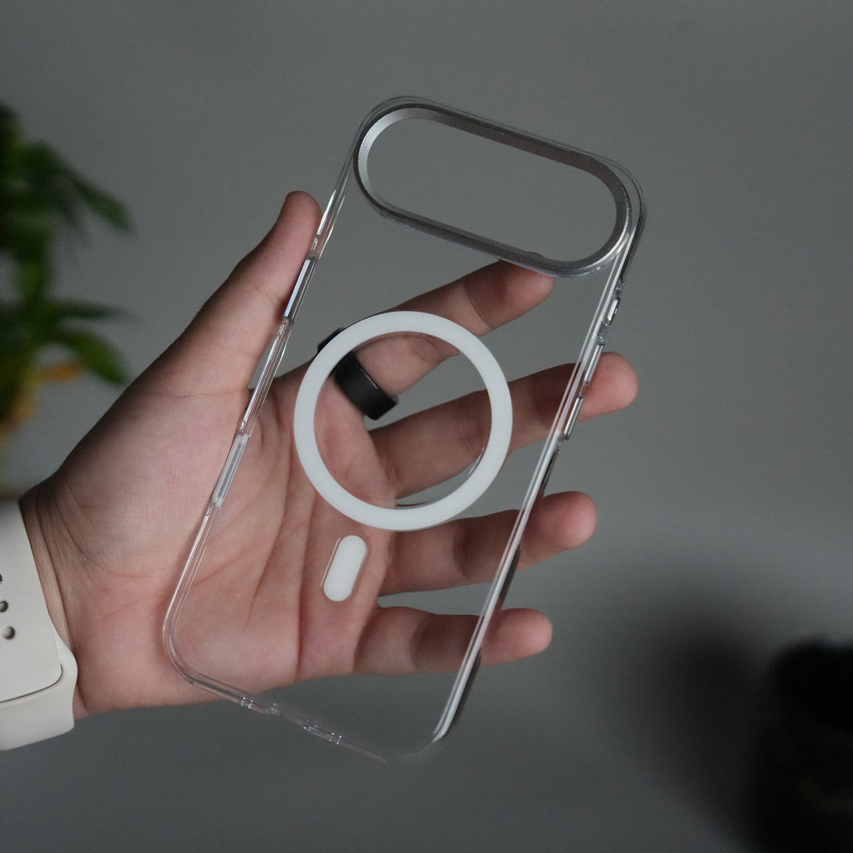 iPhone 17 Air Hard Crystal Transparent MagSafe Case | Anti-Yellow Clear Back Cover with Metal Camera Bump