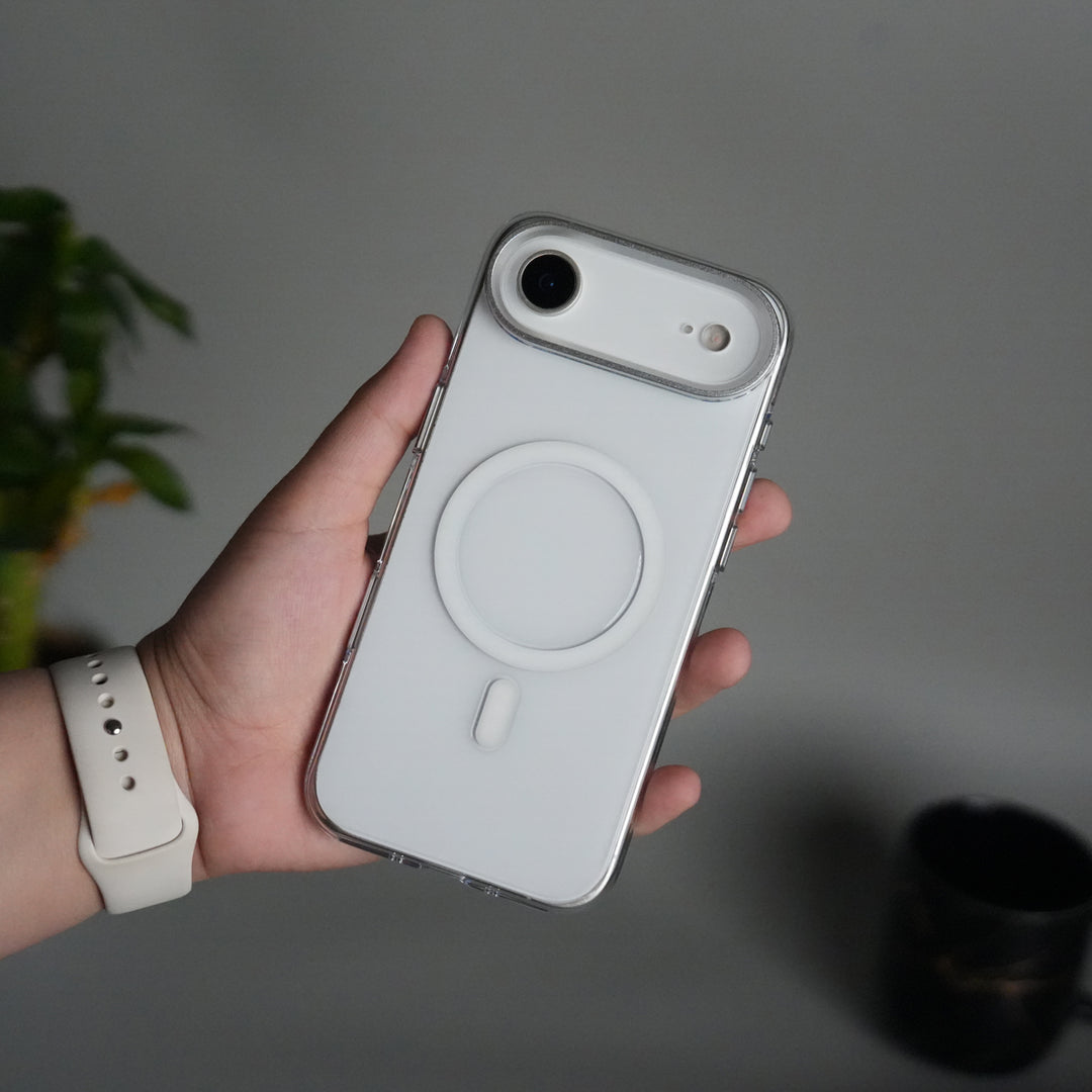 iPhone 17 Air Hard Crystal Transparent MagSafe Case | Anti-Yellow Clear Back Cover with Metal Camera Bump