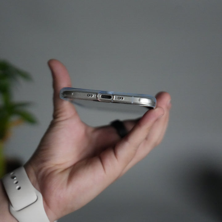 iPhone 17 Air Hard Crystal Transparent MagSafe Case | Anti-Yellow Clear Back Cover with Metal Camera Bump