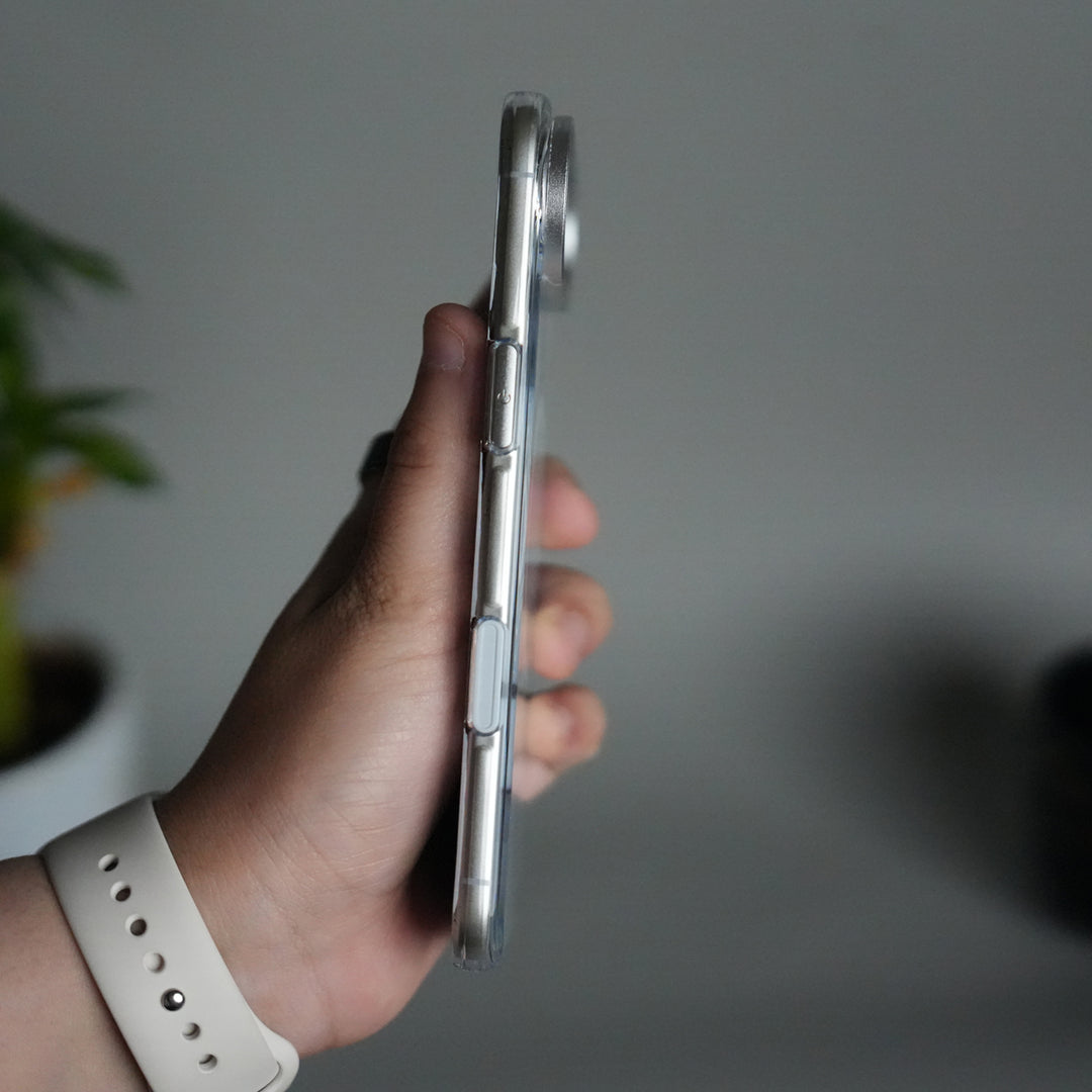 iPhone 17 Air Hard Crystal Transparent MagSafe Case | Anti-Yellow Clear Back Cover with Metal Camera Bump