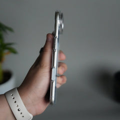 iPhone 17 Air Hard Crystal Transparent MagSafe Case | Anti-Yellow Clear Back Cover with Metal Camera Bump