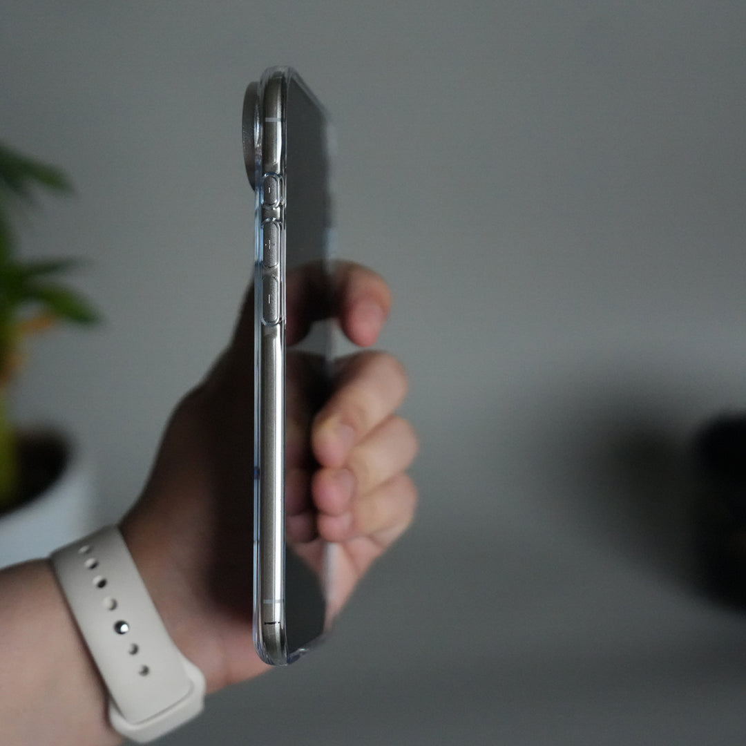 iPhone 17 Air Hard Crystal Transparent MagSafe Case | Anti-Yellow Clear Back Cover with Metal Camera Bump