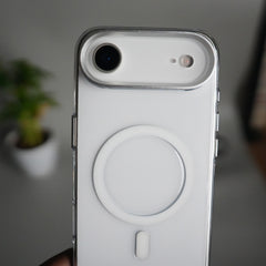 iPhone 17 Air Hard Crystal Transparent MagSafe Case | Anti-Yellow Clear Back Cover with Metal Camera Bump