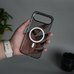 iPhone 17 Air Hard Crystal Transparent MagSafe Case | Anti-Yellow Clear Back Cover with Metal Camera Bump