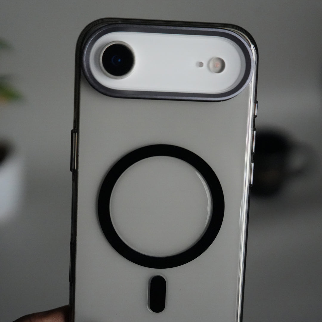 iPhone 17 Air Hard Crystal Transparent MagSafe Case | Anti-Yellow Clear Back Cover with Metal Camera Bump