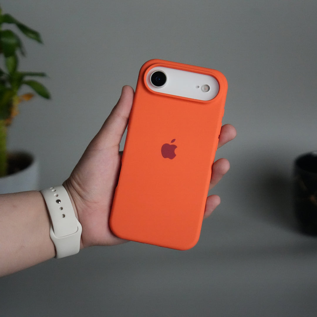 iPhone 17 Air Liquid Silicone Case Cover (Orange)