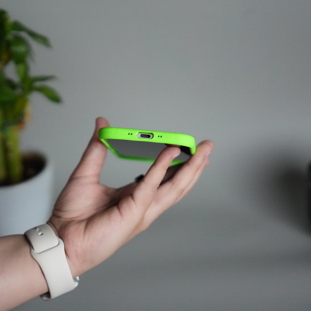 iPhone 17 Air Liquid Silicone Case Cover (Neon Green)