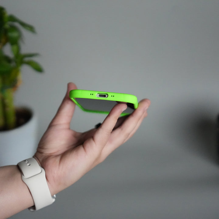 iPhone 17 Air Liquid Silicone Case Cover (Neon Green)