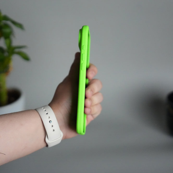 iPhone 17 Air Liquid Silicone Case Cover (Neon Green)