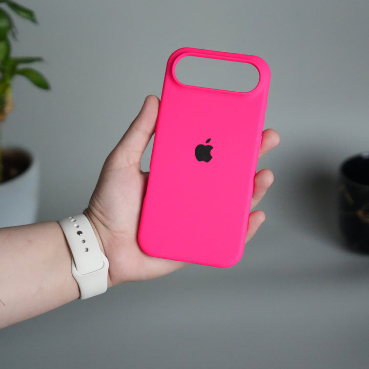 iPhone 17 Air Liquid Silicone Case Cover (Neon Pink)