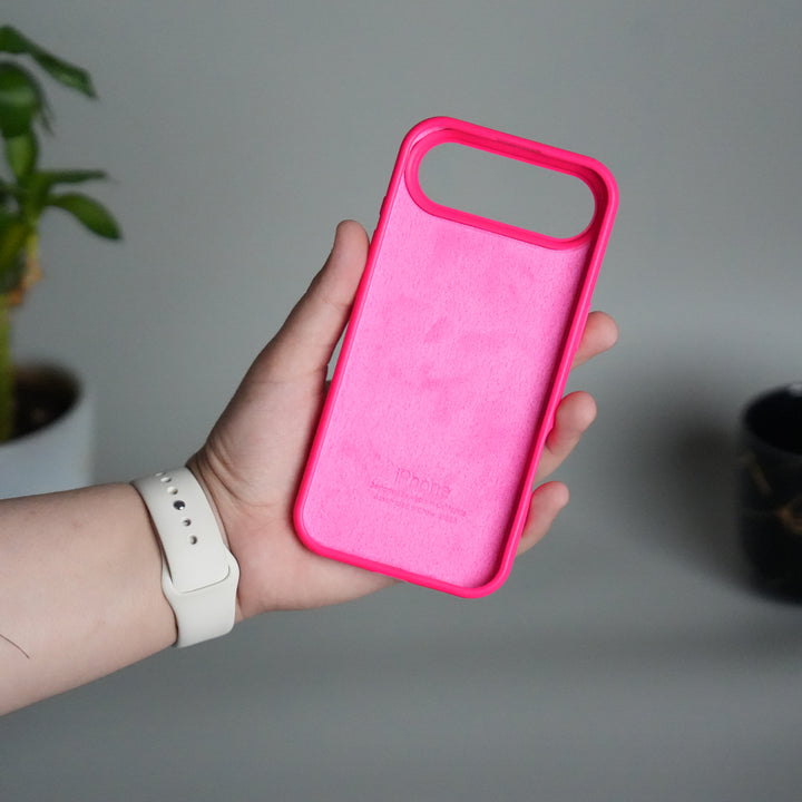 iPhone 17 Air Liquid Silicone Case Cover (Neon Pink)