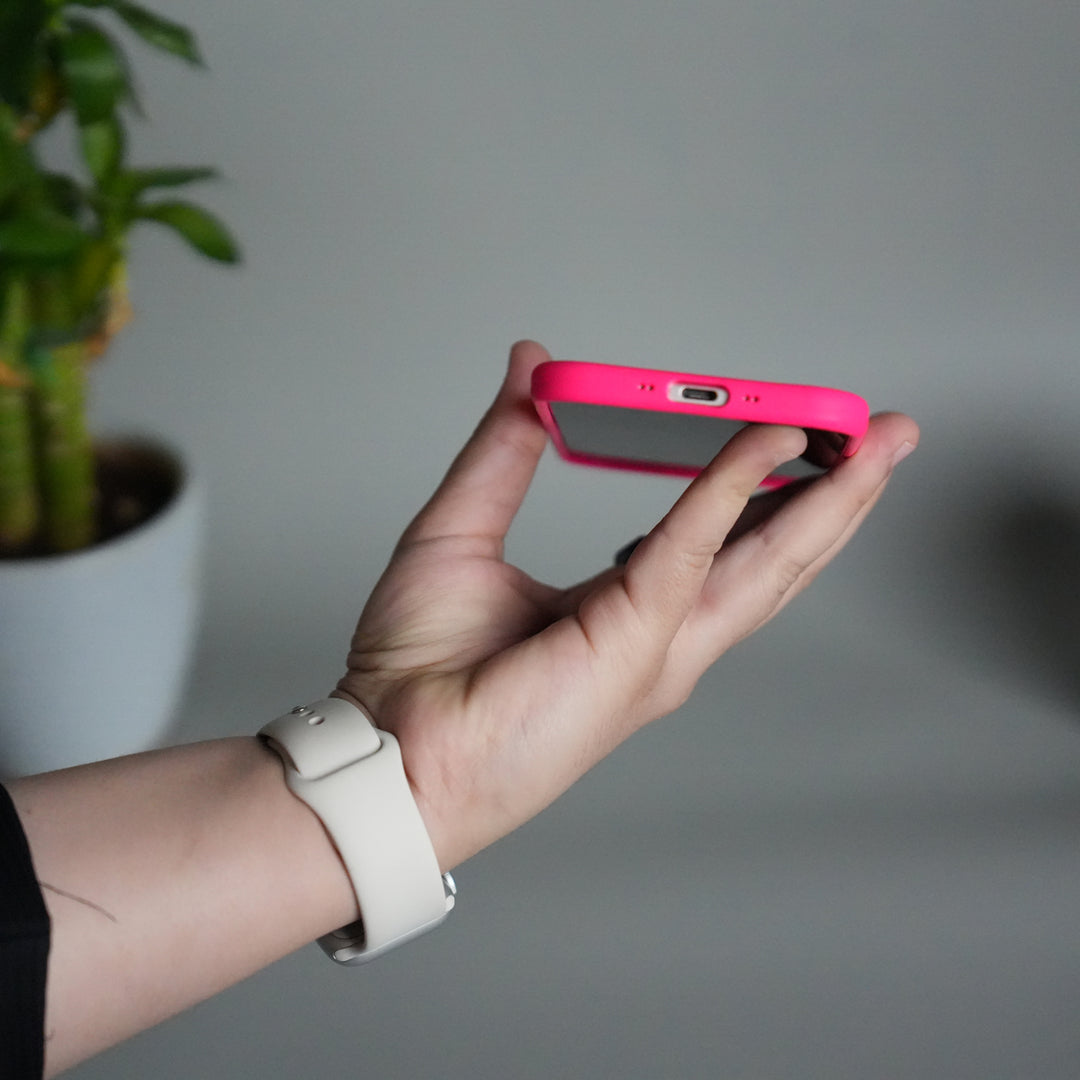 iPhone 17 Air Liquid Silicone Case Cover (Neon Pink)