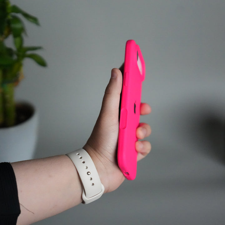 iPhone 17 Air Liquid Silicone Case Cover (Neon Pink)