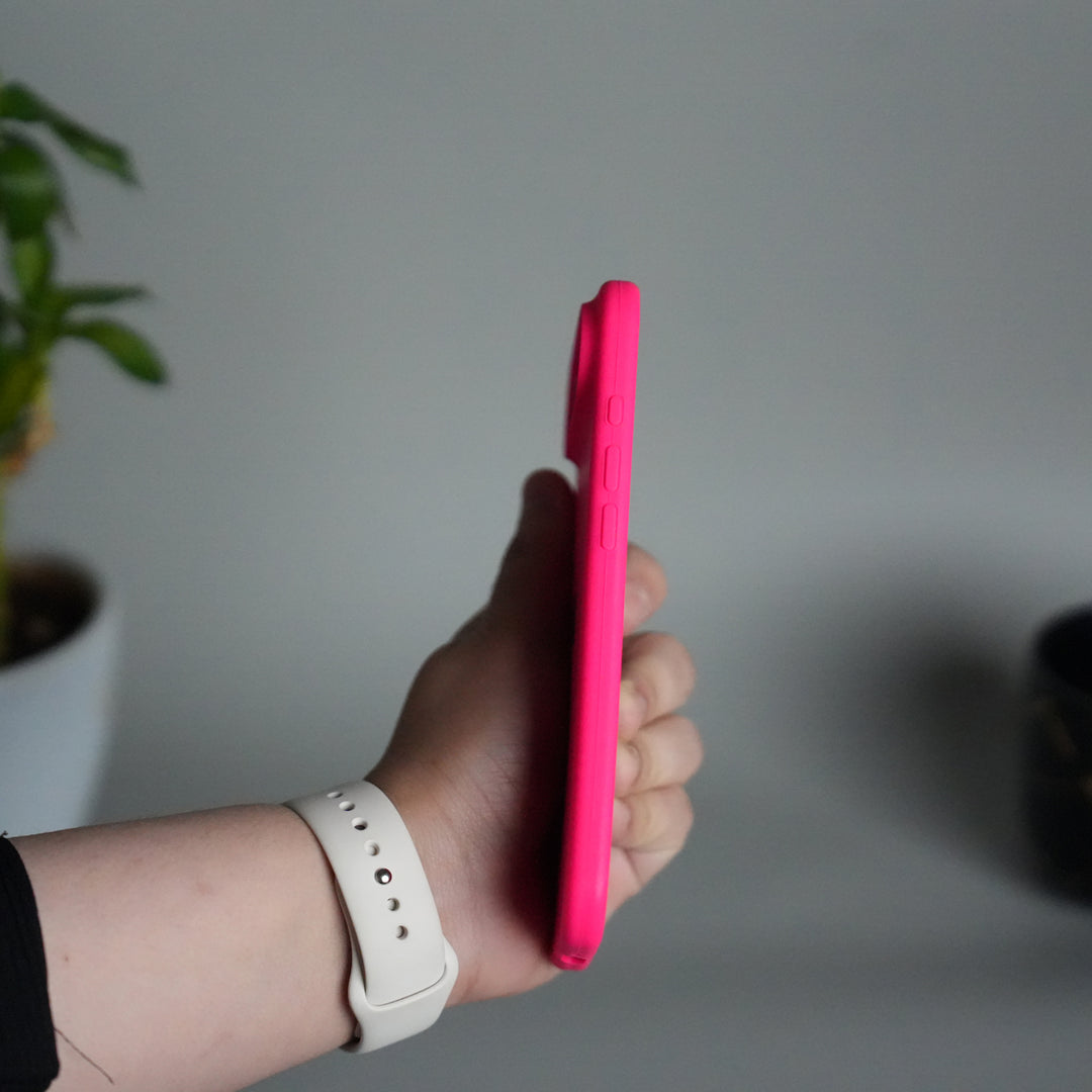 iPhone 17 Air Liquid Silicone Case Cover (Neon Pink)