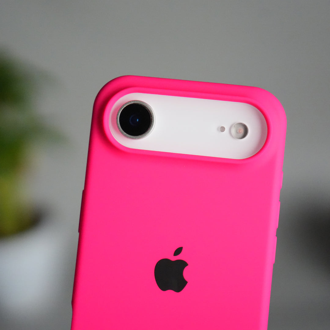 iPhone 17 Air Liquid Silicone Case Cover (Neon Pink)