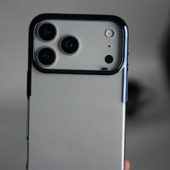 iPhone 17 Pro Max Clear Transparent Case | Slim Back Cover with Electroplated Edges | Blue