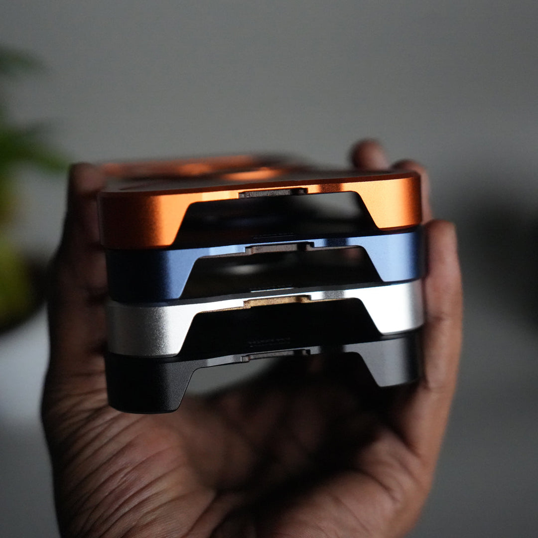 iPhone 17 Series Frameless Wooden Aluminium Case | Premium Metal Rotating Stand | Shockproof Luxury Wood Back Cover