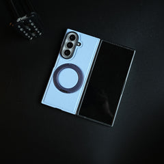 Carbon Fiber Texture Case for Samsung Galaxy Z Fold 8 Ultra | Rotating Metal Ring Stand Protective Cover