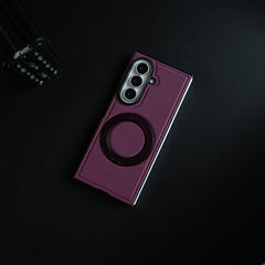 Carbon Fiber Texture Case for Samsung Galaxy Z Fold 8 Ultra | Rotating Metal Ring Stand Protective Cover