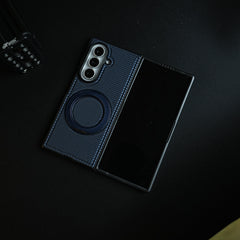 Carbon Fiber Texture Case for Samsung Galaxy Z Fold 8 Ultra | Rotating Metal Ring Stand Protective Cover
