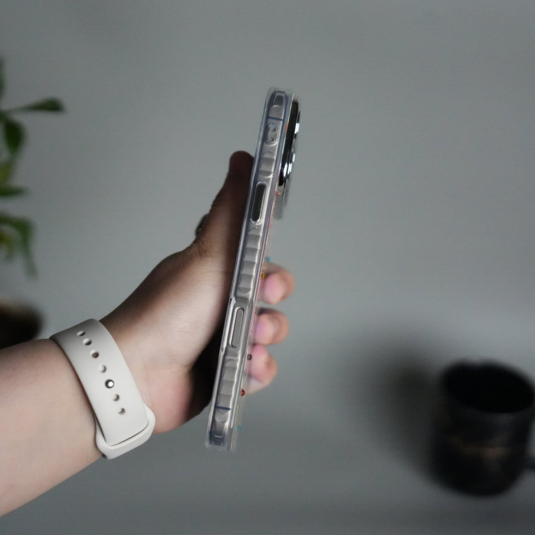 iPhone 17 series Luxury 3D Oil Painting Floral Design Glitter Lens Protection Cover | Pink