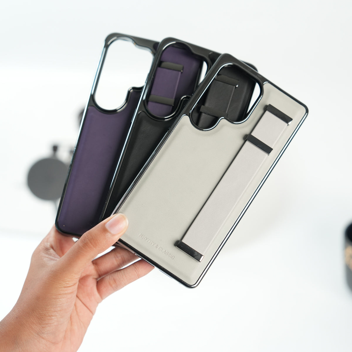 Galaxy Ultra Series PU Leather Strap Stand Case | Premium Grip Cover
