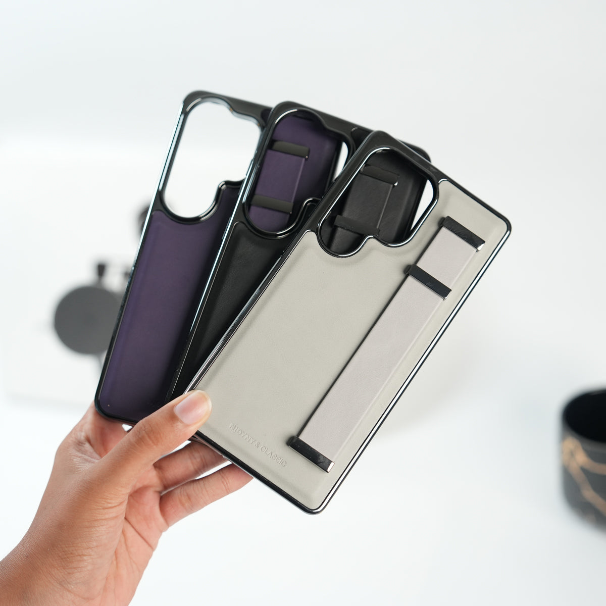 Galaxy Ultra Series PU Leather Strap Stand Case | Premium Grip Cover