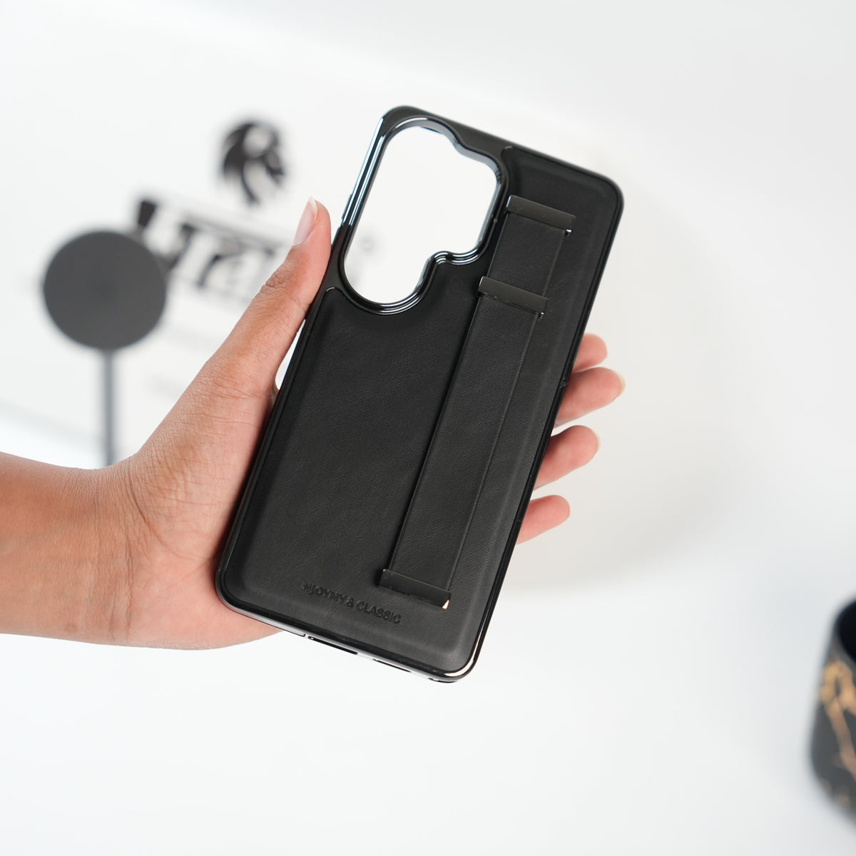 Galaxy Ultra Series PU Leather Strap Stand Case | Premium Grip Cover