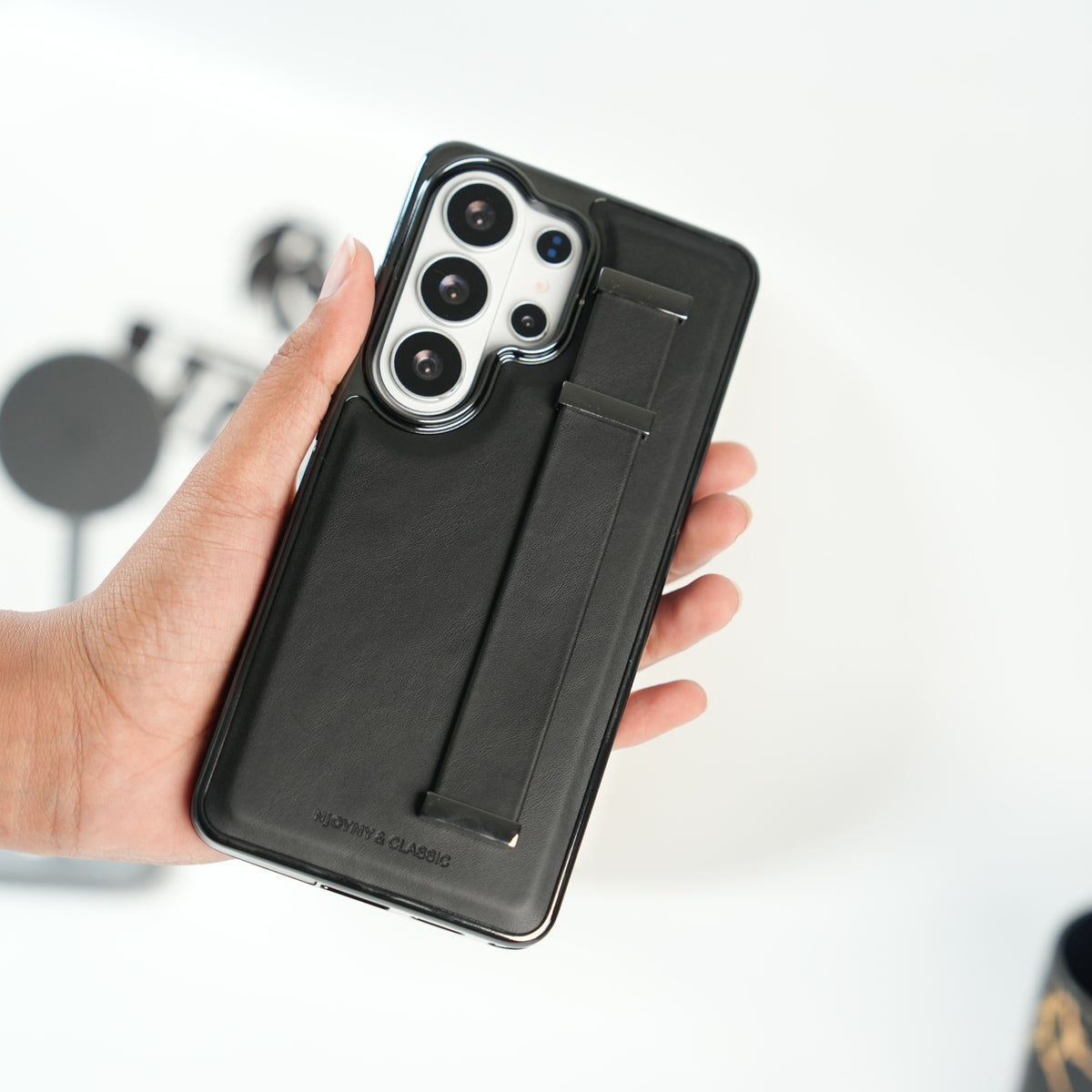 Galaxy Ultra Series PU Leather Strap Stand Case | Premium Grip Cover