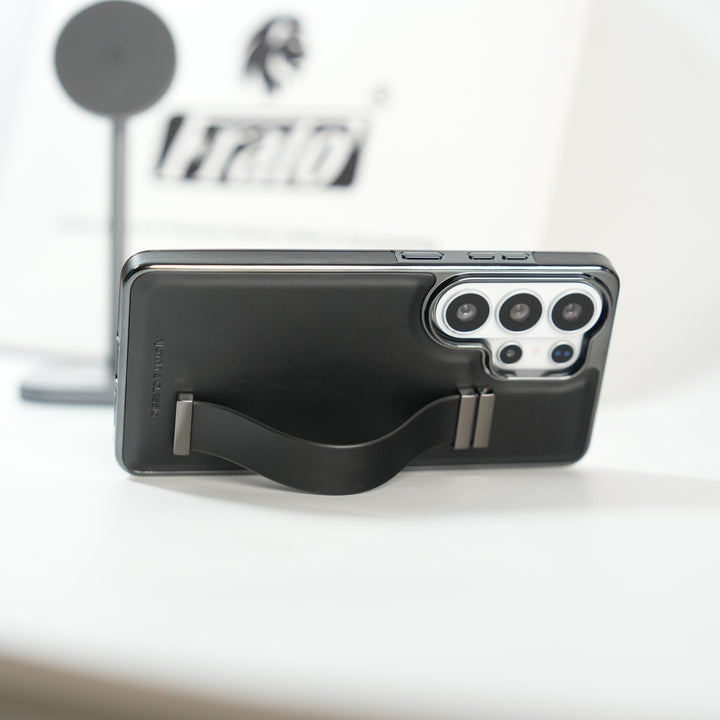 Galaxy Ultra Series PU Leather Strap Stand Case | Premium Grip Cover