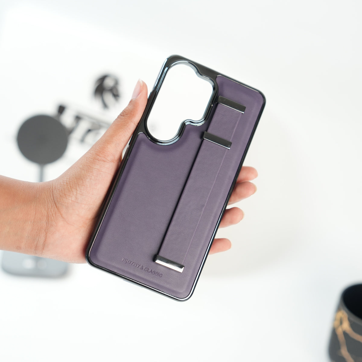 Galaxy Ultra Series PU Leather Strap Stand Case | Premium Grip Cover