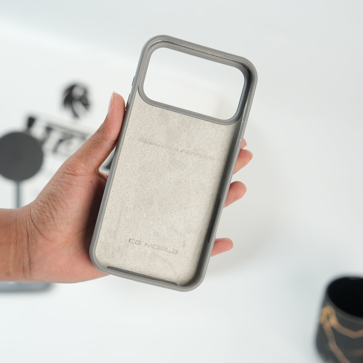 iPhone 17 Series Sports Car Logo Liquid Silicone Case Cover (Gray)
