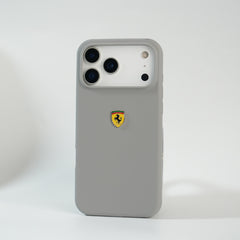 iPhone 17 Series Sports Car Logo Liquid Silicone Case Cover (Gray)
