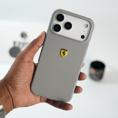 iPhone 17 Series Sports Car Logo Liquid Silicone Case Cover (Gray)