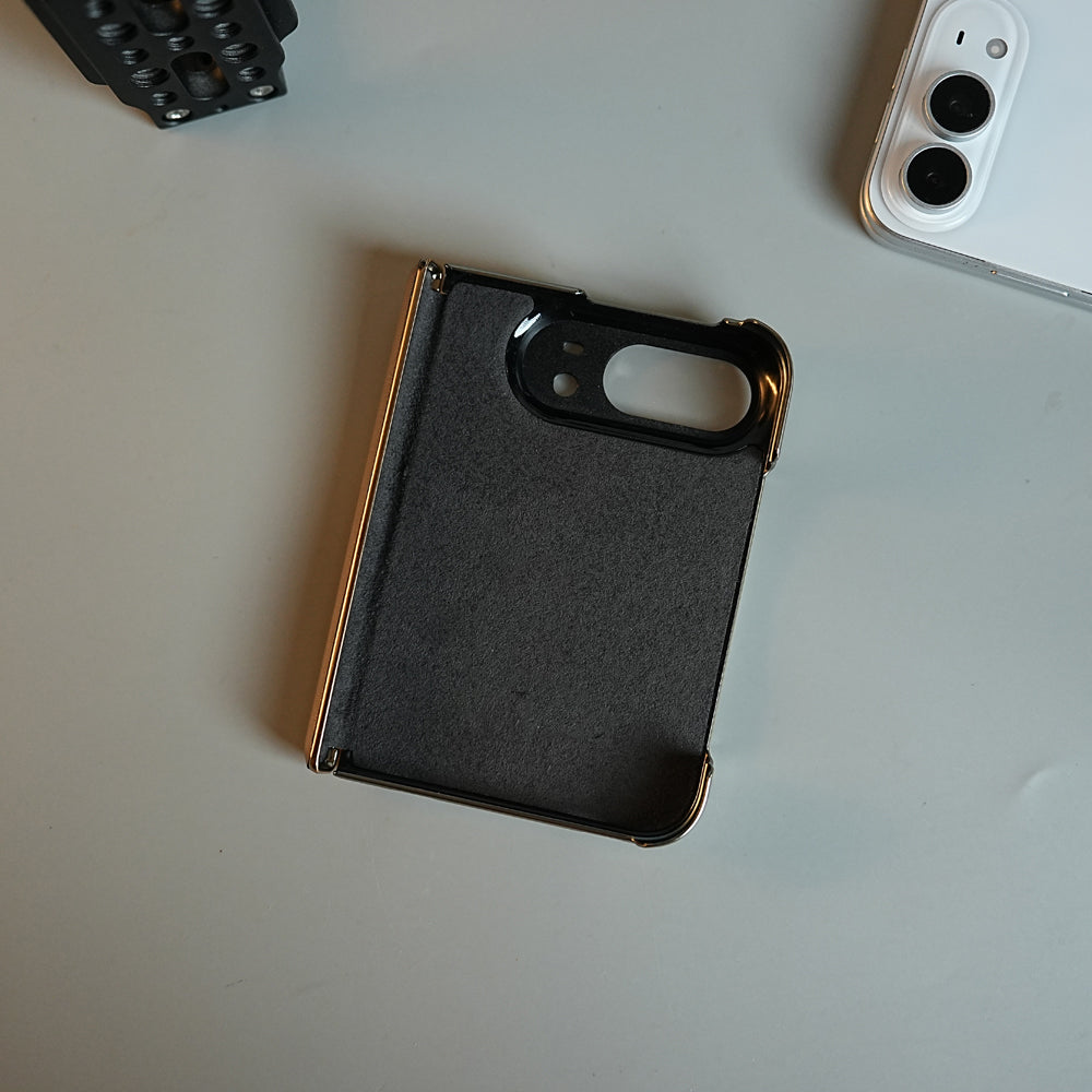 Premium Leather Texture MagSafe Case for iPhone Duo with Camera Glass & Hinge Protection