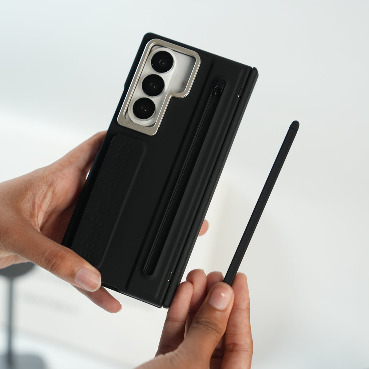 Galaxy Z Fold Series Premium Grip Strap Case with S Pen Holder & Stand