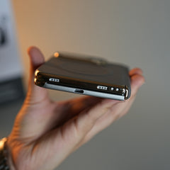 Premium Leather Texture MagSafe Case for iPhone Duo with Camera Glass & Hinge Protection