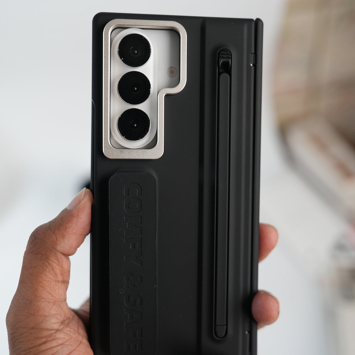 Galaxy Z Fold Series Premium Grip Strap Case with S Pen Holder & Stand