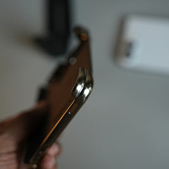 Premium Leather Texture MagSafe Case for iPhone Duo with Camera Glass & Hinge Protection