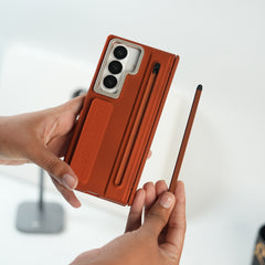 Galaxy Z Fold Series Premium Grip Strap Case with S Pen Holder & Stand