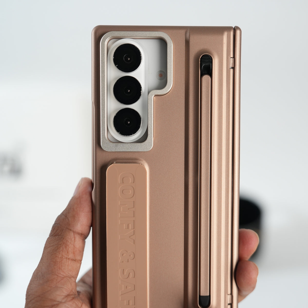 Galaxy Z Fold Series Premium Grip Strap Case with S Pen Holder & Stand