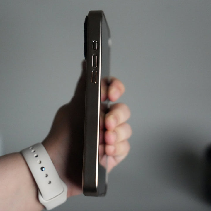 iPhone 17 Pro Max Premium Leather Back Case with Metal Kickstand And camera Bump Cover