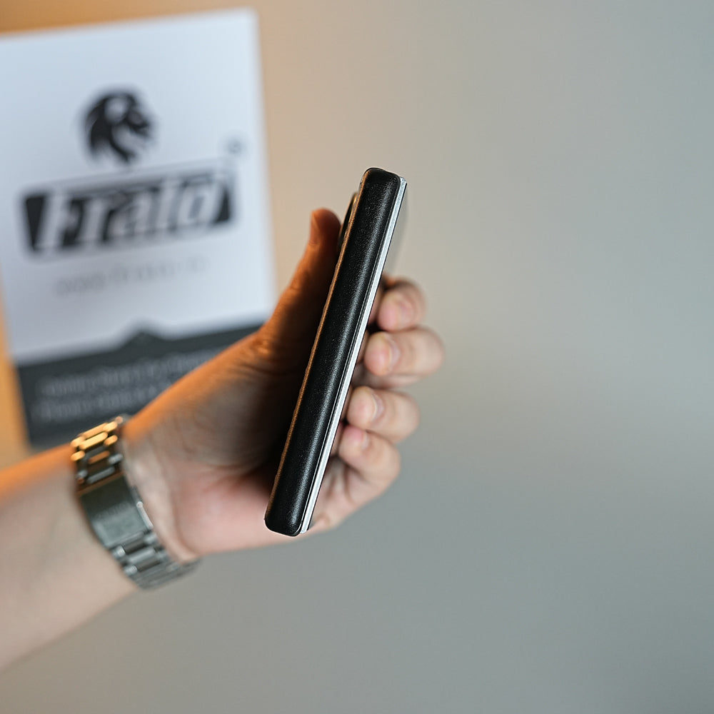 Chevron Ribbed Leather-Texture Case for iPhone Duo with Camera Glass & Hinge Protection