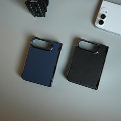 Leather Texture Case for iPhone Duo with Chrome Side | MagSafe Compatible | Hinge Protection