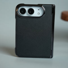 Leather Texture Case for iPhone Duo with Chrome Side | MagSafe Compatible | Hinge Protection