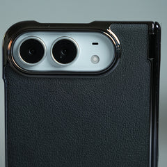 Leather Texture Case for iPhone Duo with Chrome Side | MagSafe Compatible | Hinge Protection