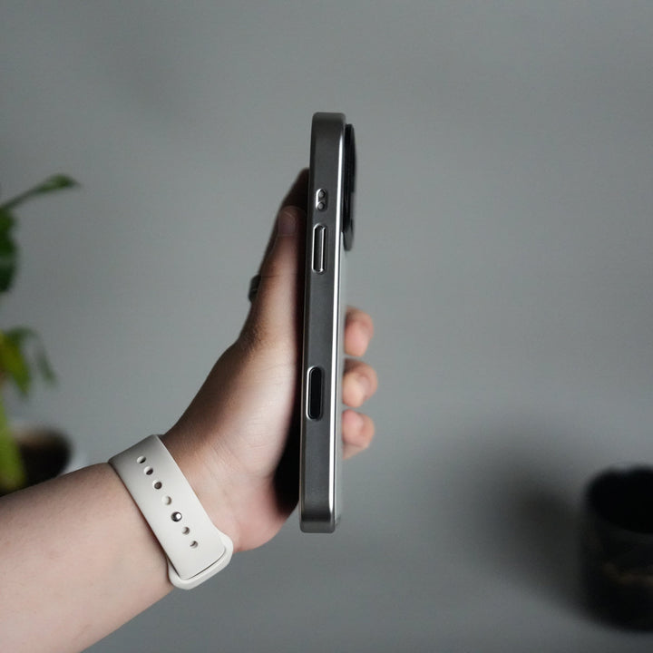 iPhone 17 Pro Premium Leather Back Case with Metal Kickstand And camera Bump Cover