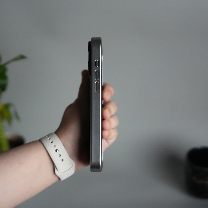 iPhone 17 Pro Premium Leather Back Case with Metal Kickstand And camera Bump Cover